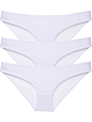 Çamaşır Kenti 3 Adet Süper Eko Set Likralı Kadın Slip Külot Beyaz