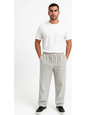 ModaSize Erkek Fitilli Kadife Cepli Buggy Pantolon Oversize Rahat Kalıp - Gri