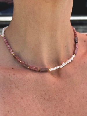 CAPO By Aytaç Yamaç Rodonit ve Arpa Inci Kadın Kolye