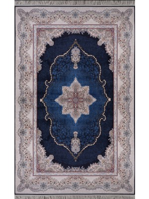 Halı Sepeti Artemis Halı Silk 05192C Mavi Ipek Halı Yumuşak Dokulu Salon Koridor Mutfak Yatak Odası Halısı