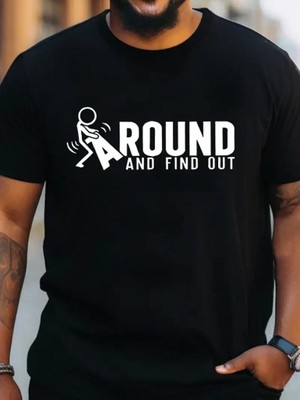 ModaSize Erkek Around Baskılı Süprem T-Shirt