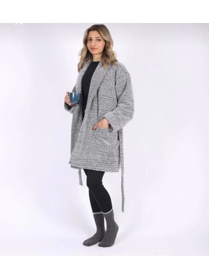Miz Home Collection Welsoft-Polar Kırçıllı Şal Yaka Sabahlık