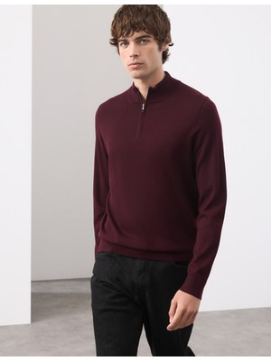 Marks & Spencer Pure Extra Merino Yün Yarım Fermuarlı Kazak