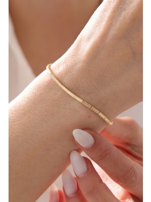 Yavuz Kuyumculuk 14 Ayar Altın Kalemli Başak Bileklik