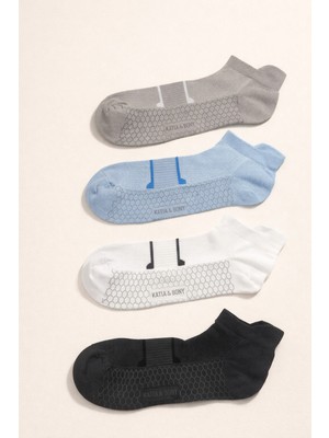 Erkek 4'lü Desenli Step Çorap