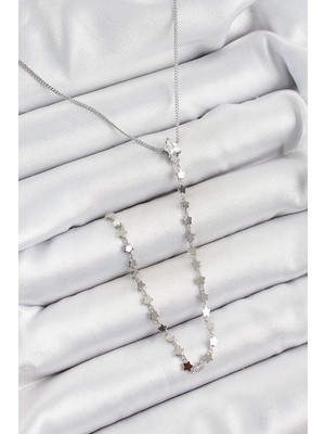 Inure Jewelry Pirinç Zirkon Taşlı Yıldız Figürlü Y Model Gümüş Renk Kadın Kolye