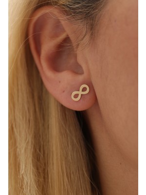 Yavuz Kuyumculuk 14 Ayar Altın Sonsuzluk Top Küpe