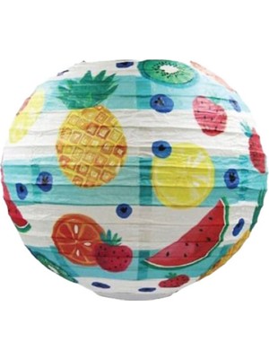 Pandoli Çin Japon Feneri Asma Süs Meyveli Baskılı 25 cm Hawaian