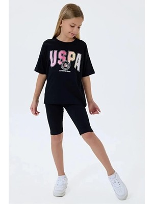 U.s. Polo Assn. Kısa Kol Kız Çocuk Tayt Takım 2517