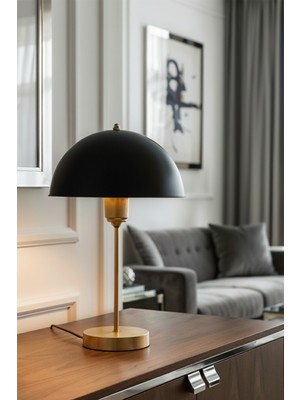 Roma Abajur Eskitme Ayak - Eskitme Kuka / Siyah Içi Gold Şapka