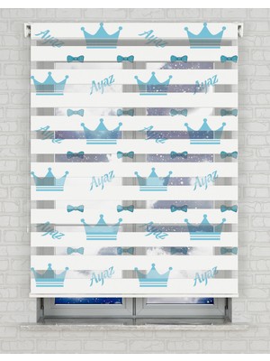 BRIGHTCOVER Isme Özel Erkek Bebek Baskılı Zebra Perde - Gece Gündüz - Erkek Çocuk Odası Perdesi | Kokusuz Mürekkeple Basılmış  Zebra Perdeler ile Sende Tarzını Yansıt! | 1 Dakikada Pratik Montaj