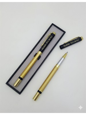 C&On Design Isme Özel Şık Kutulu Roller Imza Kalemi - Gold Detaylı Lüks Ofis Hediyesi