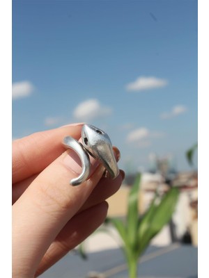 Inure Jewelry Metal Yılan Figürlü Ayarlamalı Antik Yüzük
