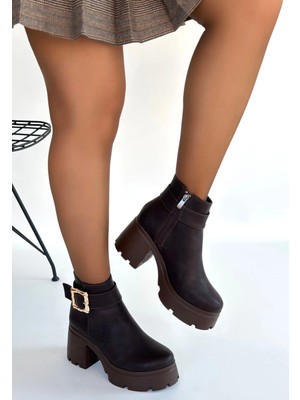 Bosel Pinma Acı Kahve Cilt Topuklu Bot