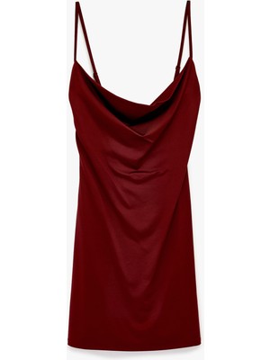 Koton Slim Fit Degaje Yaka Ince Askılı Mini Elbise