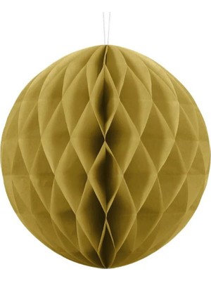 Pandoli Altın Renk Honeycomb Petek Dekor Asma Süs 35 cm 1 Adet Yılbaşı