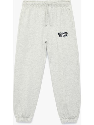 Koton Baskı Detaylı Beli Lastikli Pamuklu Oversize Jogger Eşofman Altı