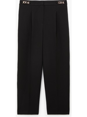 Koton Pile Detaylı Metal Aksesuarlı Havuç Pantolon