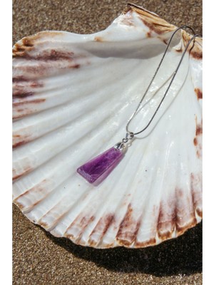 CAPO By Aytaç Yamaç Ametist Taşlı Kolye 316L Çelik Zincirli Erkek Doğaltaş Kolye