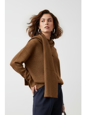 Sherin Kahverengi Atkılı Triko Kazak