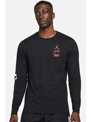 Nike Air Jordan Flight Team Men's Long Sleeve T-Shirt Erkek Uzun Kollu Tişört Siyah