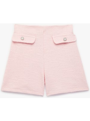 Koton Beli Lastikli Kapaklı Cep Detaylı Tüvit Şort