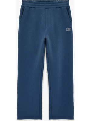 Koton Rahat Kalıp Baskı Detaylı Şardonlu Beli Lastikli Geniş Paça Spor Eşofman Altı