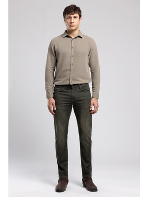 Lee Cooper Jagger Normal Bel Dar Kesim Düz Paça Abigail Wild Khaki Erkek Jean Pantolon