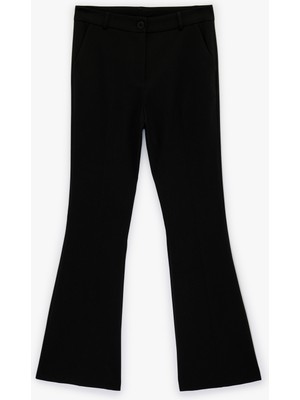 Koton Düğmeli Normal Bel Viskon Karışımlı Ispanyol Paça Pantolon