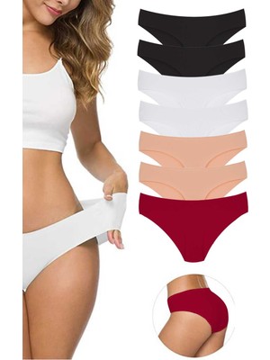 ModaSize 7 Adet Kadın Dikişsiz Lazer Kesim Esnek Iz Yapmayan Külot S11