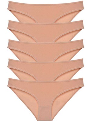 ModaSize 5 Adet Süper Eko Set Likralı Kadın Slip Külot Ten