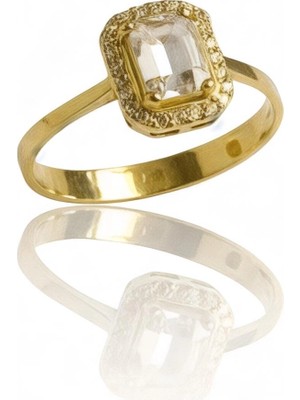 HAKAN GÜLER KUYUMCULUK Altın Baget Taşlı Yüzük ( 8BY00-32)