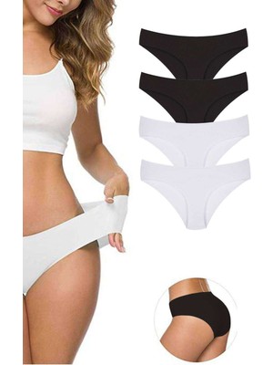 ModaSize 4 Adet Kadın Dikişsiz Lazer Kesim Esnek Iz Yapmayan Külot S1