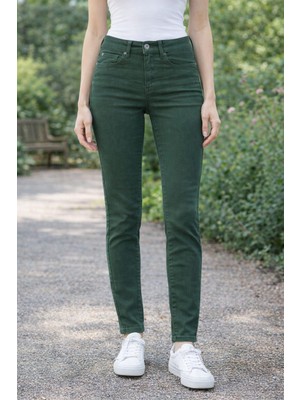 Bolınto Yanları Zıncırlı Yuksek Bel 5 Cep Lıkralı  Dar Paca Pantolon