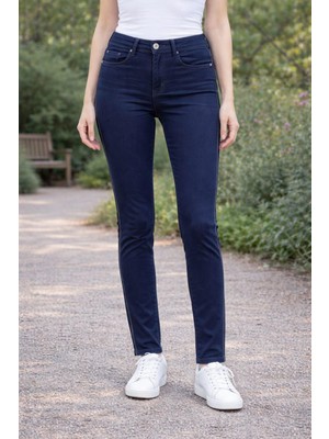 Bolınto Yanları Zıncırlı Yuksek Bel 5 Cep Lıkralı  Dar Paca Pantolon