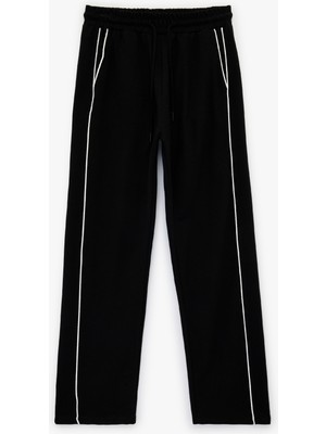 Koton Yüksek Bel Cepli Biyeli Spor Oversize Geniş Paça Eşofman Altı