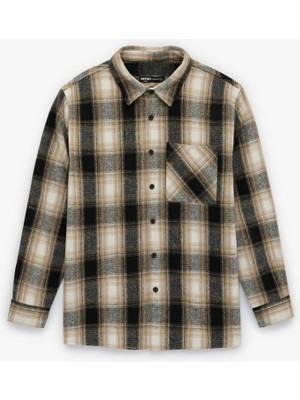 Koton Regular Fit Klasik Yaka Cepli Uzun Kollu Oduncu Gömleği