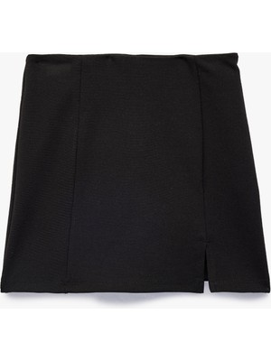 Koton Beli Lastikli Viskon Karışımlı Kruvaze Şort Etek