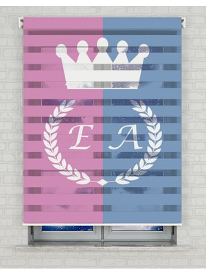 BRIGHTCOVER Kral Tacı Baskılı Zebra Perde - Gece Gündüz - Ikiz Çocuk Perdesi - Bebek Odası Perdesi | Kokusuz Mürekkeple Basılmış  Zebra Perdeler ile Sende Tarzını Yansıt! | 1 Dakikada Pratik Montaj