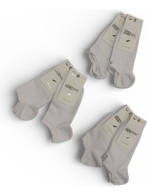 Design Pamuklu Görünmez Kısa Çorap 6'lı