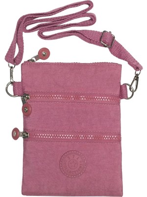 571 Collections Çapraz Askılı Üç Bölmeli Pratik Telefonluk Çanta Pembe Model: (571-15G)