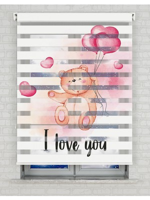 BRIGHTCOVER Uçan Ayıcık Baskılı Zebra Perde - Gece Gündüz Kullanıma Uygundur - Bebek Odası Perdesi | Kokusuz Mürekkeple Basılmış  Zebra Perdeler ile Sende Tarzını Yansıt! | 1 Dakikada Pratik Montaj