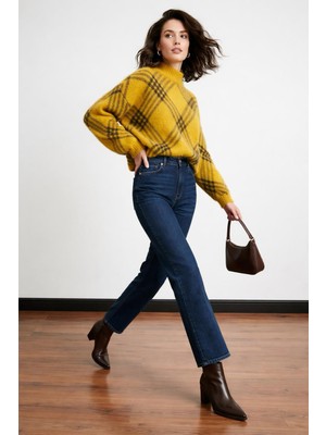 Sherin Hardal Ekoseli Oversize Triko Kazak