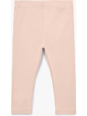 Koton Beli Lastikli Pamuklu Fitilli Basic Tayt