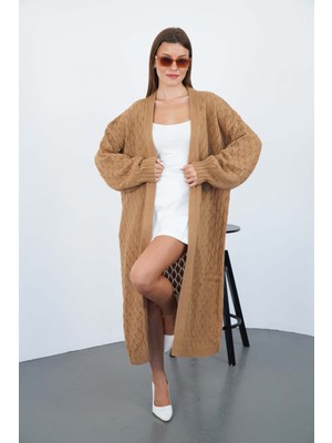 Pico Giyim Baklava Desenli Örme Triko Hırka