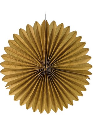 Pandoli Altın Renk Kağıt Yelpaze Süs 35 cm 1 Adet Yılbaşı
