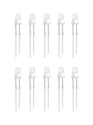 Voltaj 3mm Beyaz LED Paketi Kısa Bacak - 10 Adet