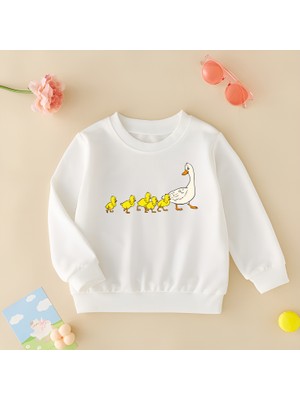 Cda Premium Ördek ve Tatlı Yavruları Unisex Çocuk Sweatshirt