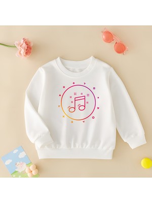Cda Premium Renkli Müzik Ritmi Unisex Çocuk Sweatshirt
