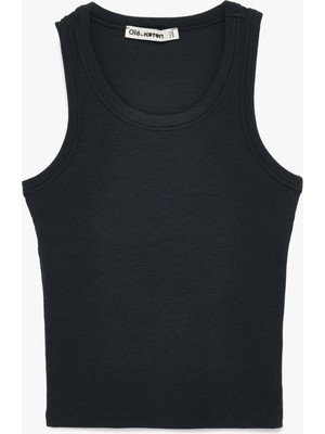 Koton Slim Fit Kolsuz Bisiklet Yaka Kaşkorse Bluz